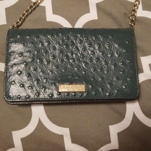 Kate Spade dark green ostrich skin cross body